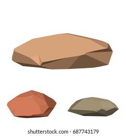 Polygonal stone. Isolated on white background.3d Vector illustration.