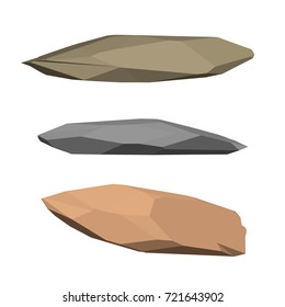 Polygonal stone. Isolated on white background.3d Vector illustration.