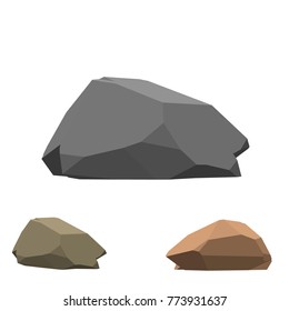Polygonal stone. Isolated on white background.3d Vector illustration.