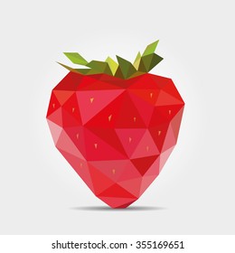 Polygonal Strawberry in Vector