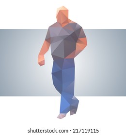 Polygonal street middle age man