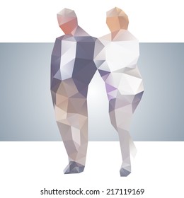 Polygonal street old couple