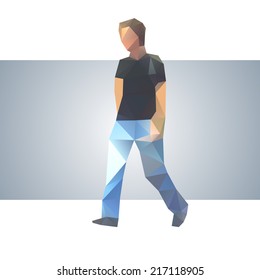 Polygonal street young guy