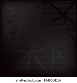 Polygonal Striped Triangles Based Square Abstract Background Composed with Texturized Rounded Corners Figures - Black Elements on Similar Backdrop - Vector Gradient Graphic Design