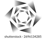 Polygonal striped Vector pattern black on white background. Design element for interior, advertising, packaging, covers, printing. Modern striped vector background from lines. cutter, knife, flower