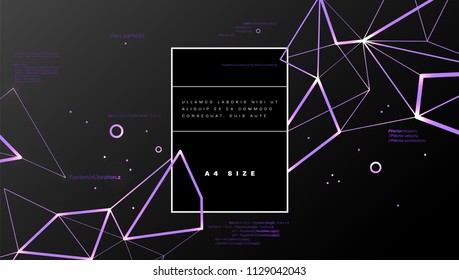 Polygonal structure geometric shape with programming code for development background. Eps10 vector illustration