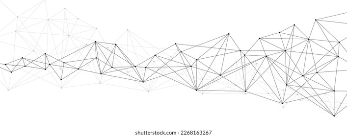 Polygonal structure network system connect lines and dots background template.