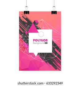 Polygonal Style Chaotic Vector Composition Cover Flyer or Poster Design