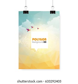 Polygonal Style Chaotic Vector Composition Cover Flyer or Poster Design
