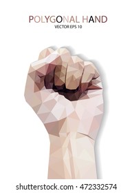 Polygonal style clenched fist vector