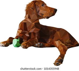 Polygonal style dog of geometric shapes. . Vector abstract illustration