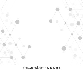 Polygonal style with hexagon and line dot. Modern tech connection style on white background. Vector illustration.