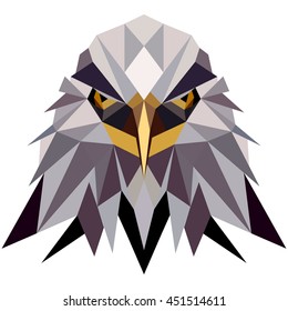 Polygonal Style Illustration American Eagle, Bald eagle. Low poly illustration American Eagle,Bald eagle