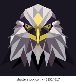 Polygonal Style Illustration American Eagle, Bald eagle. Low poly illustration American Eagle,Bald eagle