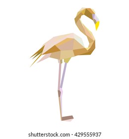 Polygonal Style Illustration flamingo. Low poly illustration