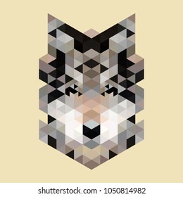 Polygonal Style Illustration Wolf. Low poly illustration. Pixel art.