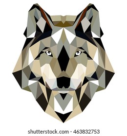 Polygonal Style Illustration Wolf. Low poly illustration. 