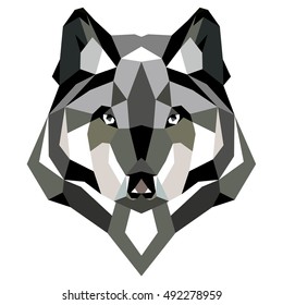 Polygonal Style Illustration Wolf. Low poly illustration.