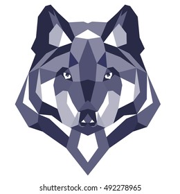 Polygonal Style Illustration Wolf. Low poly illustration.