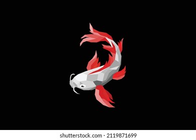 vector de ilustración de peces koi estilo poligonal