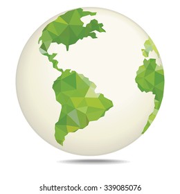 Polygonal style vector illustration of earth planet