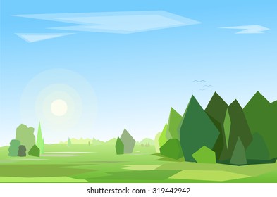 Paisaje de verano poligonal