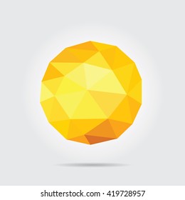 Polygonal Sun, Weather Icon in Vector