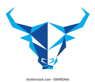 Polygonal Symmetrical Abstract Animal Logo - Buffalo