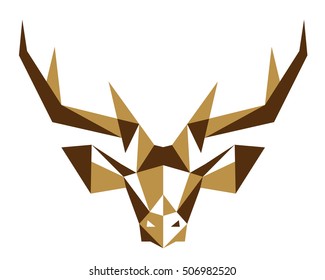 Polygonal Symmetrical Abstract Animal Logo - Deer