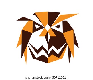 Polygonal Symmetrical Abstract Animal Logo - Owl