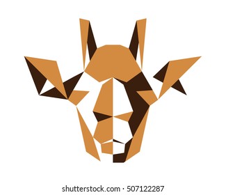 Polygonal Symmetrical Abstract Animal Logo - Giraffe