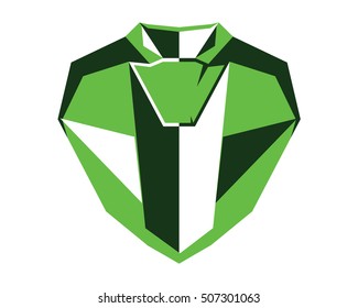 Polygonal Symmetrical Abstract Animal Logo - Cobra