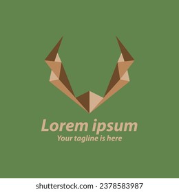 Polygonal Symmetrical Deer Abstract Animal Logo 