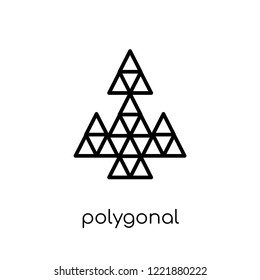 polygonal synergy shapes icon. Trendy modern flat linear vector polygonal synergy shapes icon on white background from thin line Geometry collection, outline vector illustration