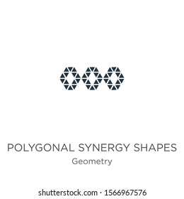 Polygonal synergy shapes icon vector. Trendy flat polygonal synergy shapes icon from geometry collection isolated on white background. Vector illustration can be used for web and mobile graphic 
