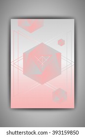 Polygonal, technological shape, 3D abstract geometrical background