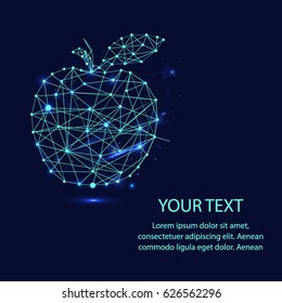 Polygonal technology apple background.