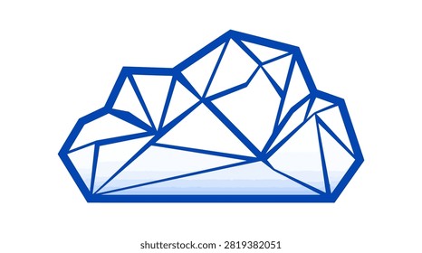 Polygonal terrain graphic representing arctic environments or abstract structures.
