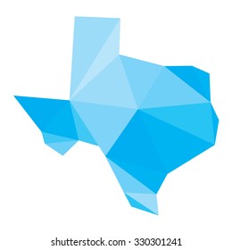 polygonal Texas vector map