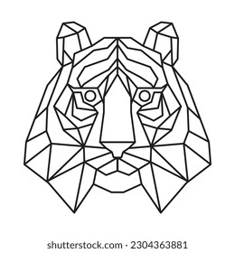 Polygonal Tiger. Geometric line animal. Vector illustration.