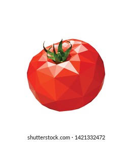 Polygonal Tomato, Low Poly Tomato,  Vector