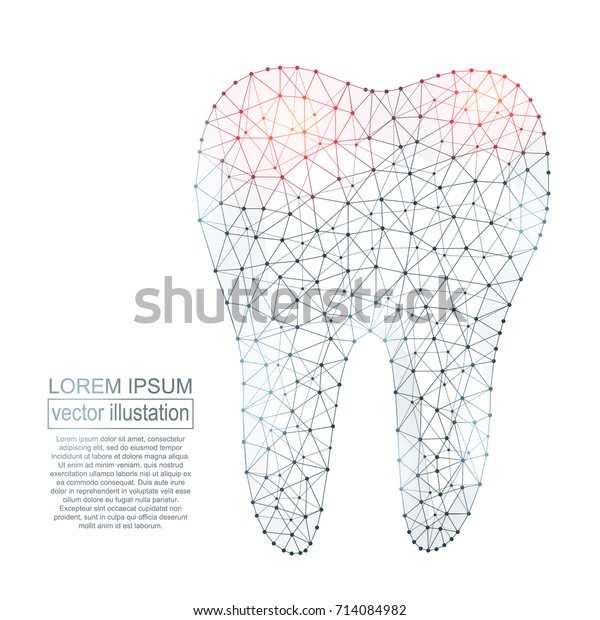 Polygonal Tooth Abstract Image Isolated On Stock Vector (Royalty Free