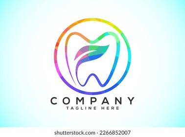 Polygonal tooth dental logo. Low poly style dental clinic logo vector illustration.