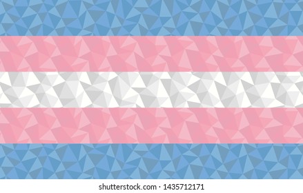 Polygonal Transgender Pride flag in low poly style vector illustration eps
