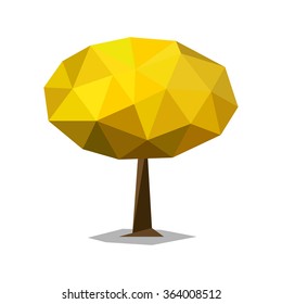 Polygonal tree, abstract low poly, vector illustration