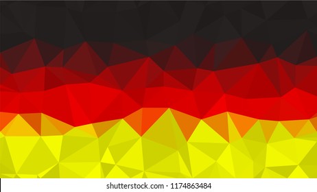 Polygonal Triangle Flag of Germany.  National flags in low poly design for your business