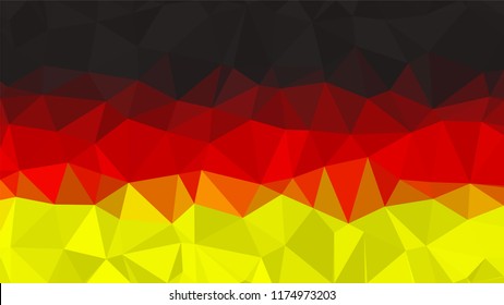 Polygonal Triangle Flag of Germany.  National flags in low poly design for your business