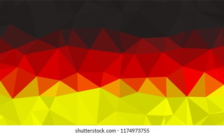 Polygonal Triangle Flag of Germany.  National flags in low poly design for your business