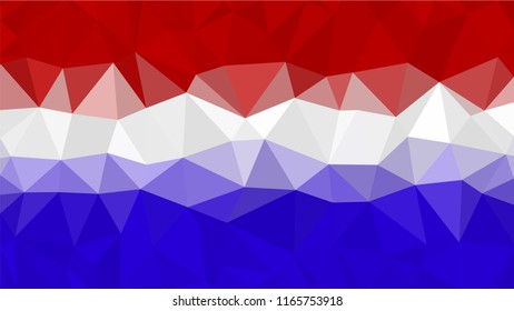Polygonal Triangle Flag of Netherlands. Holland national flags in low poly design for your business
