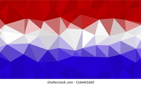 Polygonal Triangle Flag of Netherlands. Holland national flags in low poly design for your business